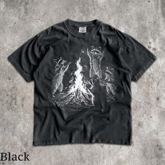 Raccoon Bonfire Comfort Tee Unisex Camping Outdoor Animal