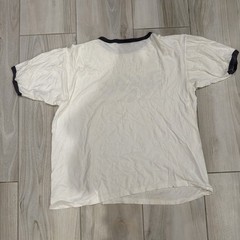 Vintage Y2K Mossimo Graphic Ringer White Navy Blue T Shirt • XL