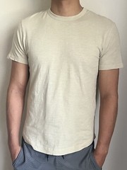 NWT Buck Mason Men’s Tee Enamel Slub 100% Cotton Curved Hem T shirt