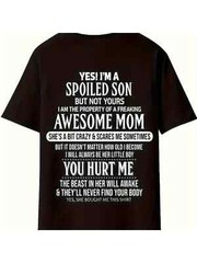 Funny Text Digital Print Men’s Casual Short Sleeve Crew Neck T-shirt