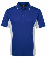 Podium Teamwear Adult Dynamic Look Contrast Polo Straight Hem 3-Button Placket