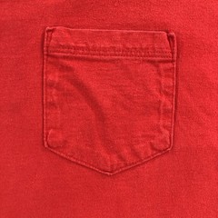 vtg Russell Athletic Shirt Mens 2XL Red Pocket Tee Cotton Made in USA Crewneck