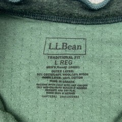 LL Bean Traditional Fit Lined River Henley Long Sleeve Shirt Mens Large Green