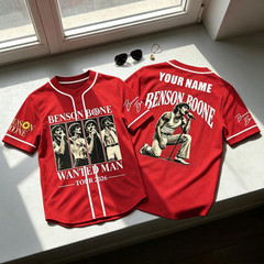 Vintage Custom Benson Boone Wanted Man Tour Baseball Jersey, Custom Name Retro