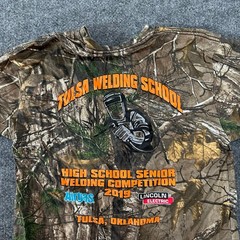 Russell Outdoors T-Shirt Mens Size M Brown Camo Tulsa Welding School Graphic Tee