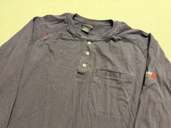 Ariat Mens Henley Shirt Large Tall Navy Blue FR Work Crew 47