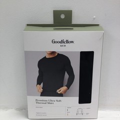 Goodfellow & Co Men’s S 34/36 Black Premium Ultra Soft Thermal Long Sleeve Shirt