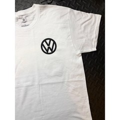 Volkswagen Dogs in Beetle Convertible Graphic T-Shirt White Large VW Logo Tee