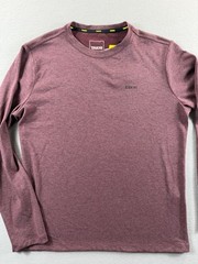Takhi Shirt Mens Large Wine Red Long Sleeve Logo Tagless Stretch Tee Casual New