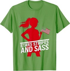 Stars Stripes and Sass 4th of July Girls Tween Unisex T-Shirt