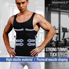 Male Gynecomastia Compress Tank Top Mens Slimming Body Shaper Vest Abs Shirt US