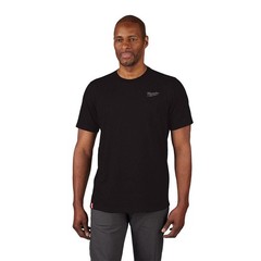 Milwaukee Men’s Large Black Cotton/Polyester Short-Sleeve Hybrid Work T-Shirt