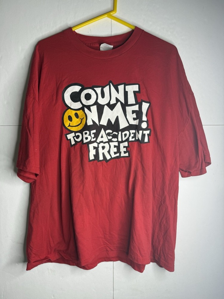 Vintage Y2K Wal-Mart Count On Me To Be Accident Free Safety Greeter T-Shirt 3XL