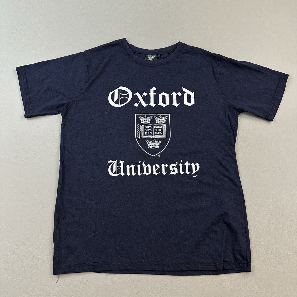 Oxford University Shirt Mens XL Navy Collegiate Graphic Logo Short Sleeve Tee
