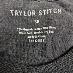 Taylor Stitch Organic Cotton Hemp Shirt Size 36 XS New Without Tags NWOT Grey