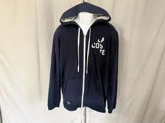 🐊 Lacoste Men’s Navy Blue White Full Zip Hooded Shirt XL EUC 🔥