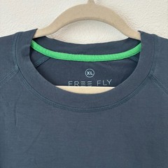 Free Fly Shirt Men’s XL Gray Blue Short Sleeve Performance Bamboo Viscose Tee