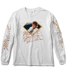 New Diamond Supply Co. X Micheal Jackson Thriller L/S Mens White T Shirt