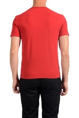 Just Cavalli Men’s Red Graphic Print Crewneck Stretch T-Shirt US 2XL IT 56