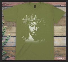 JESUS CROWN OF THORNS T SHIRT CHRISTIAN CROSS JESUS SAVES GOD IS GOOD