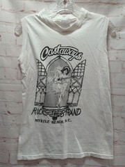 Castaways Myrtle Beach vintage 1984 Muscle Tank Men t-shirt M SPOTS Rocks Strand