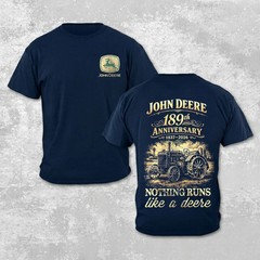 John Deere 189th Anniversary T-Shirt, 1837-2026 Vintage Tractor Graphic Tee