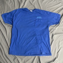 Vintage NASA Kennedy Space Center Blue Pocket T Shirt Size XL Made In USA Cotton
