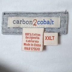 Carbon2Cobalt Mens XXLT Gray Long Sleeve Heavyweight Cotton Henley Shirt Tall
