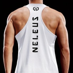 NELEUS ‘Dry Fit Logo Muscle’ Mesh Tank Top Men’s S Gym Workout Exercise WHT NEW!