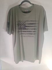 USA Distressed Flag Men’s T Shirt Patriotic American Tee XL New Army Green