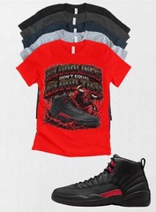 Shirt to match Jordan 12 Bloodline Matching Tee Streetwear