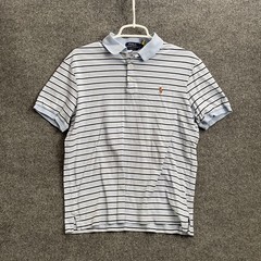 Polo Ralph Lauren Polo Shirt Men’s Sz M Classic Fit Short Sleeve Striped Blue