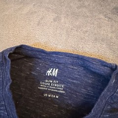 H&M Slim Fit T Shirt Mens Medium Blue Heathered Stretch Short Sleeve