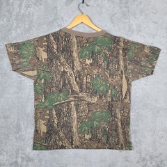 Ace Sportswear T-Shirt Mens L Brown Trebark Camo Pocket Tee Vintage Made in USA