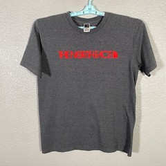 The North Face Shirt Mens Small Gray Red Short Sleeve Spellout Outdoor Hiking
