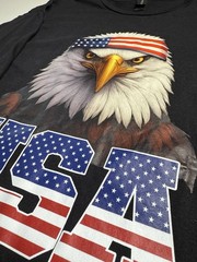 USA Flag 🇺🇸 Patriotic Eagle Boeing F-15 Fighter Jet T Shirt Size 2XL