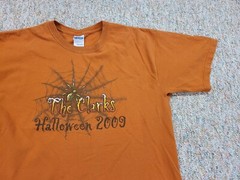 The Clarks Shirt Mens Large Orange Halloween Pittsburgh Rock Band Tour Music