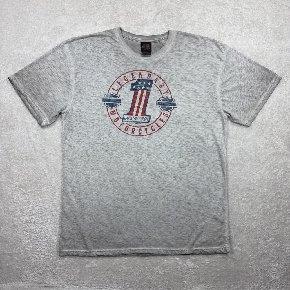 Harley-Davidson Shirt Mens XL Gray Legendary Motorcycles Tripp’s Amarillo TX Tee