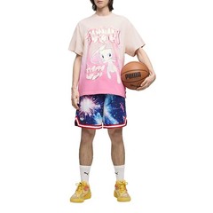 PUMA X Pokémon Hoops Shiny Mew Graphic Crew Neck Short Sleeve T-Shirt Mens Size