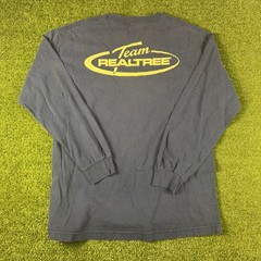 Vintage Team Realtree Long Sleeve T-Shirt Navy Blue Yellow Logo Hunting Mens XL