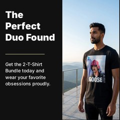 Men’s Tee Themed Graphic T-Shirt 2-Pack Bundle | Choose Your Vibe & Size
