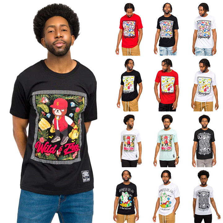 Victorious Men’s Casual Graphic Print T-Shirt TS7443 TS7444 TS7445 TS7446 TS7455