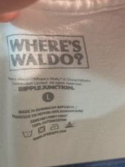 Where’s Waldo Book Beach Graphic Cartoon T-Shirt Size L Large Ripple Junction