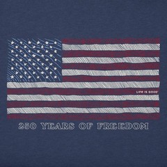 Life is Good. Men’s 250 Years of Freedom Flag Short Sleeve Crusher Tee