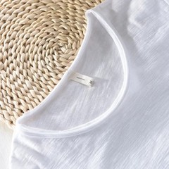 Men’s Raw Edge T-Shirt 100% Cotton Retro Slim Fit Casual O-Neck Lightweight Tee