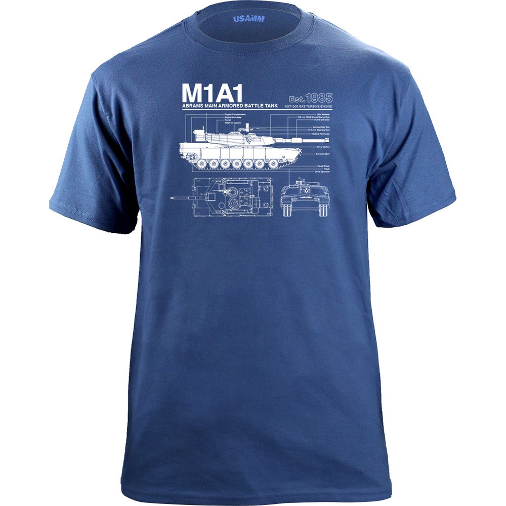 M1A1 Abrams Main Battle Tank Blueprint T-Shirt
