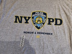 NYPD Mens Shirt Large Gray Honor Remember Cotton Officially License NOS NWT XL