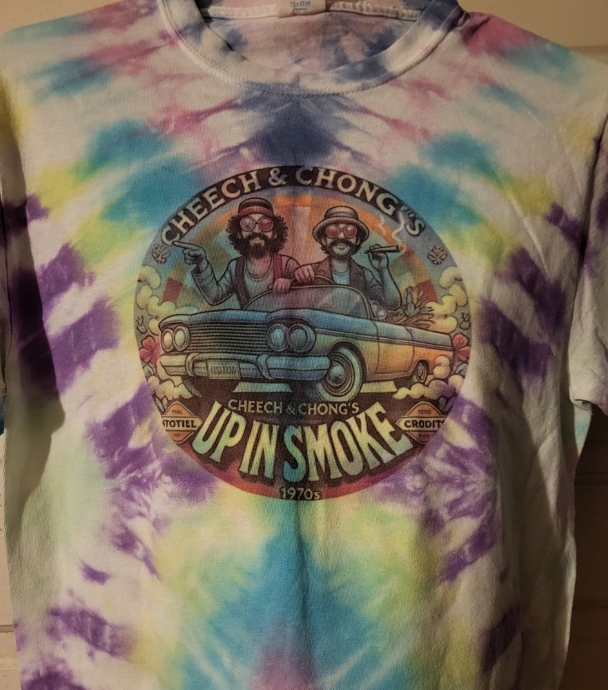 Vintage CHEECH AND CHONG TIE DYED T-SHIRT Small