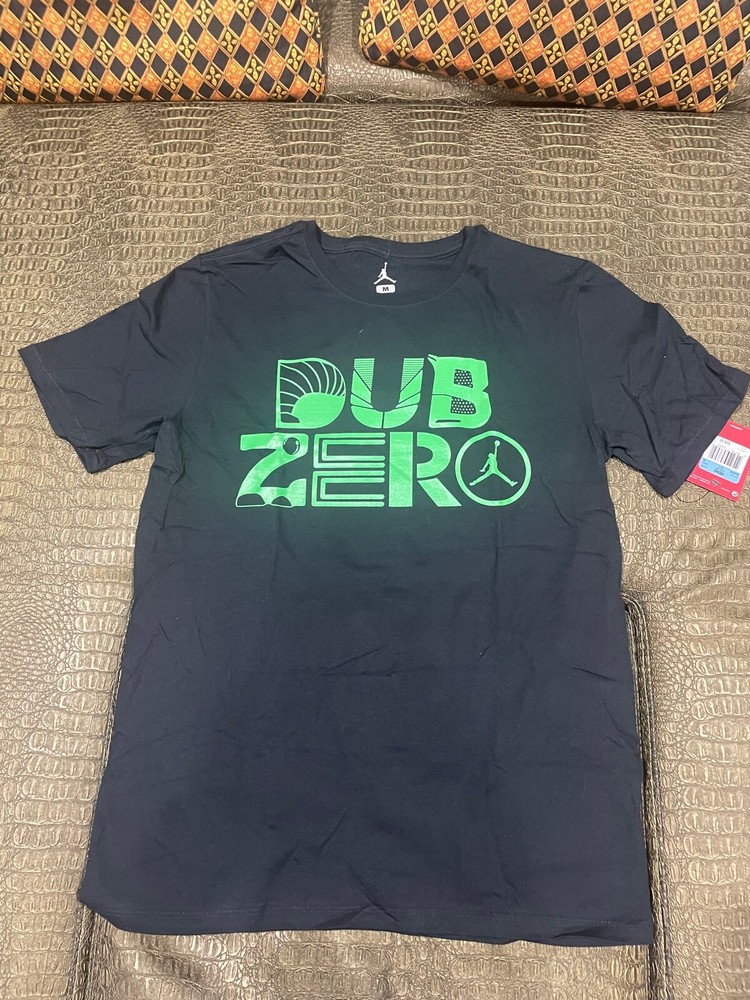 JORDAN MEN’S DUB ZERO Tee Black/GREEN 642809 011 NEW