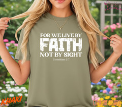 Unisex For We Live By Faith T-Shirt, Men T shirt,Women T shirt Gift ReligionTop